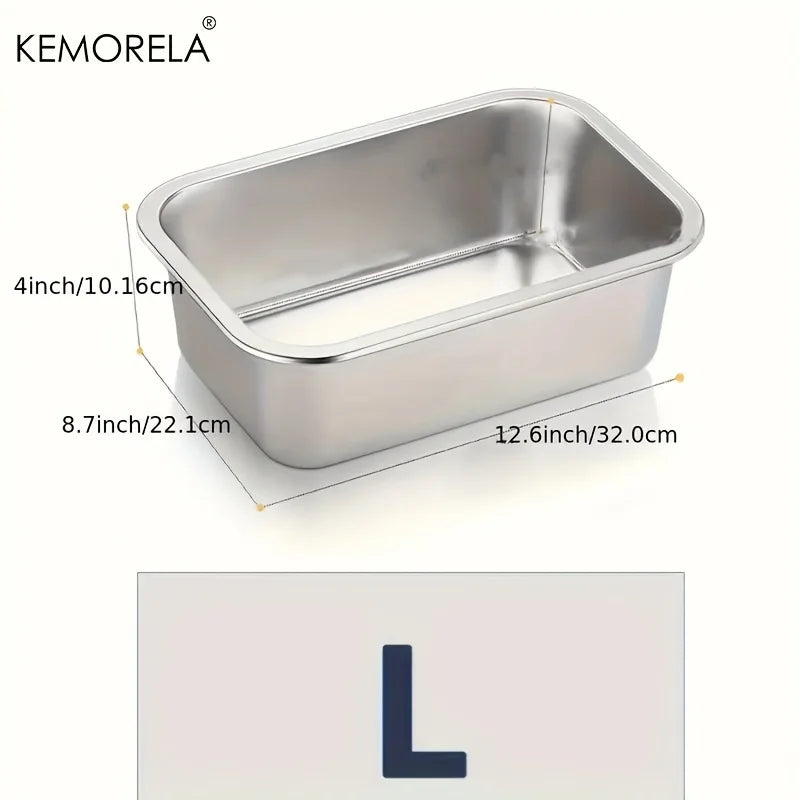 KEMORELA Stainless Steel Dog Bowl - 3.2L & 4.7L Large Capacity Anti-Overturning Pet Food & Water Bowl for Small & Large Dogs