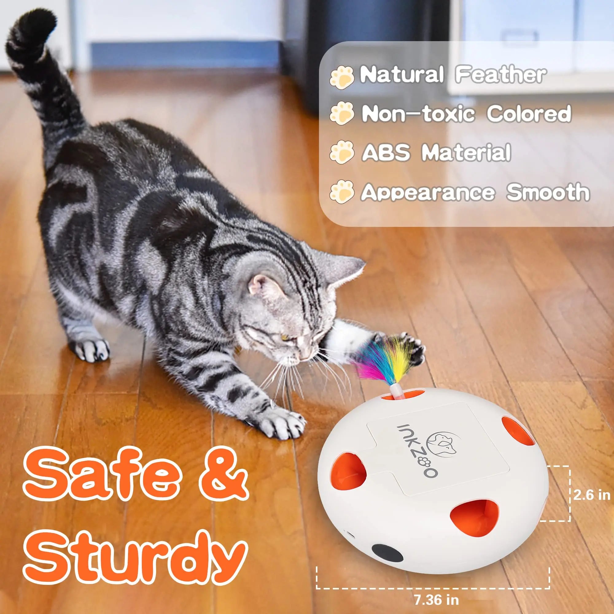 INKZOO 7-Hole Interactive Cat Toy – Automatic Mice Whack-A-Mole for Cats & Kittens