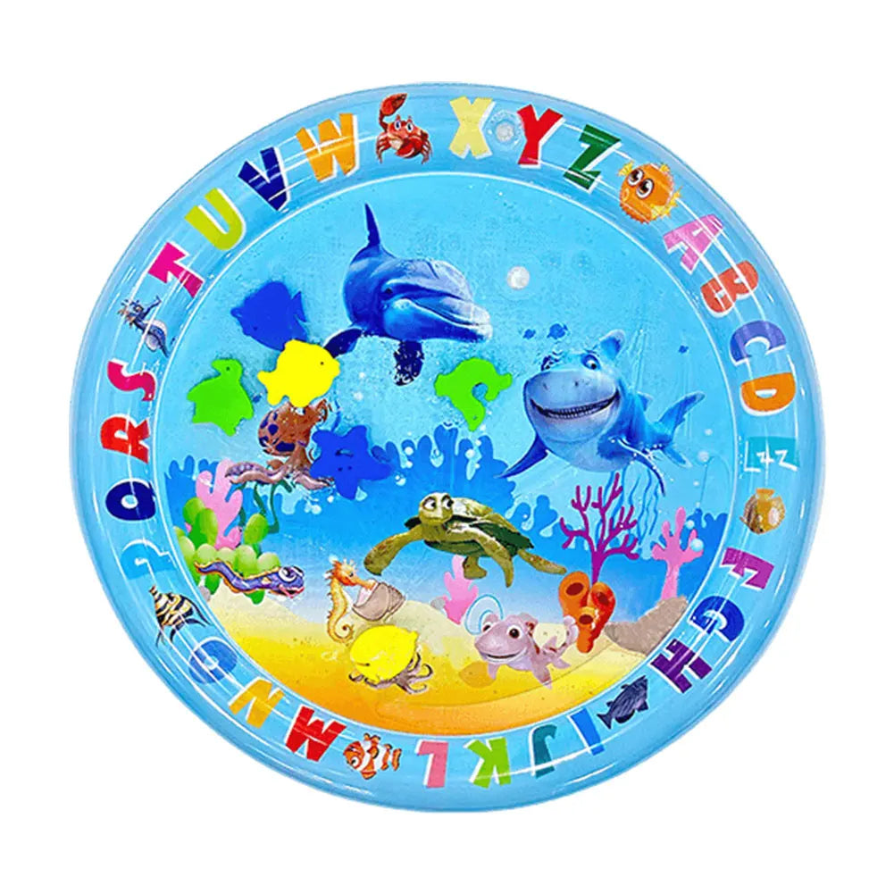 Inflatable Water Sensory Play Mat for Cats & Dogs – Ocean Theme Pet Playmat with Floating Fish Toys
