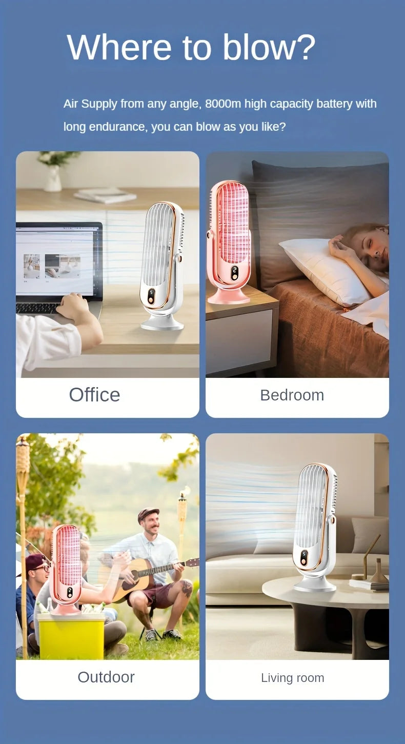 ❄️ 1PC Portable Air Conditioning Fan – 5-Speed Air Cooler with Large Battery, Dual Electric Motors, 720° Surround Cooling