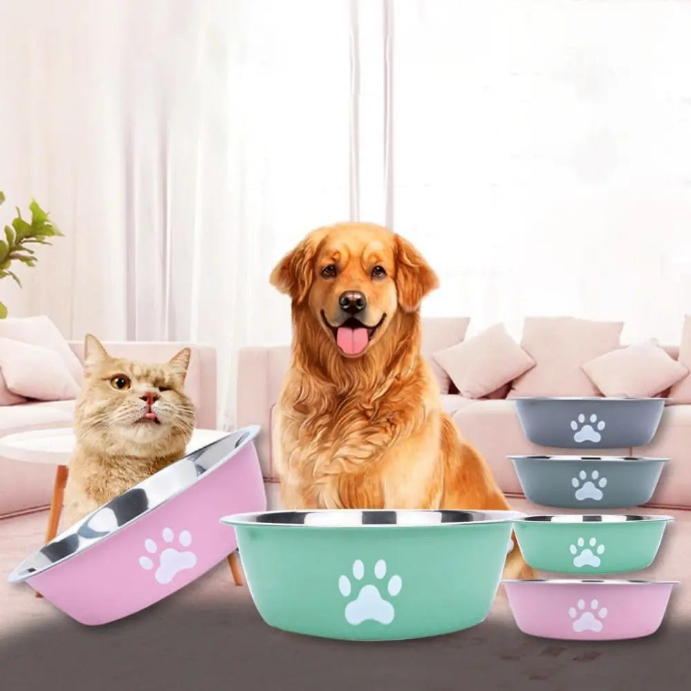 Large Capacity Stainless Steel Non-Slip Pet Bowl – Double-Layer Water & Food Bowl for Dogs & Cats