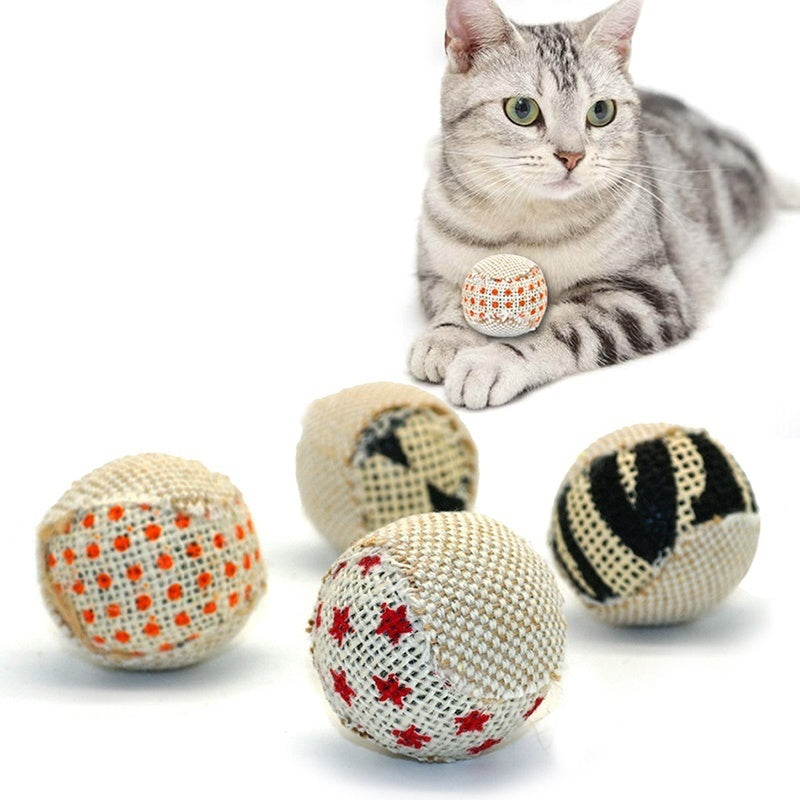Interactive Cat Toy Ball – Rattle, Scratch & Chew Play Ball for Kitten Exercise (1 Pc, Style Random)