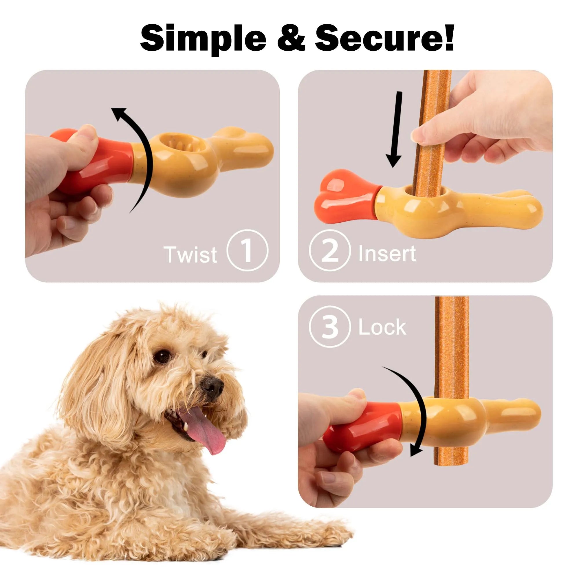 🐶 All For Paws Dog Bully Stick Holder – Chew Safety Device, Anti-Choking & BPA-Free 🦴🛡️
