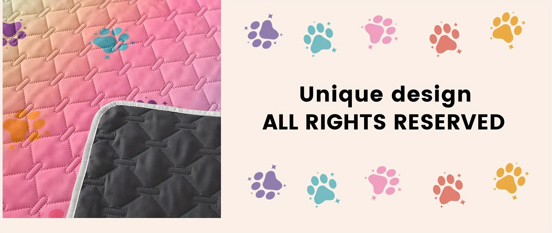 Anti-Leakage Reversible Dog Bed Cover – Washable Paw Print Camping & Changing Pad for Pets & Kids
