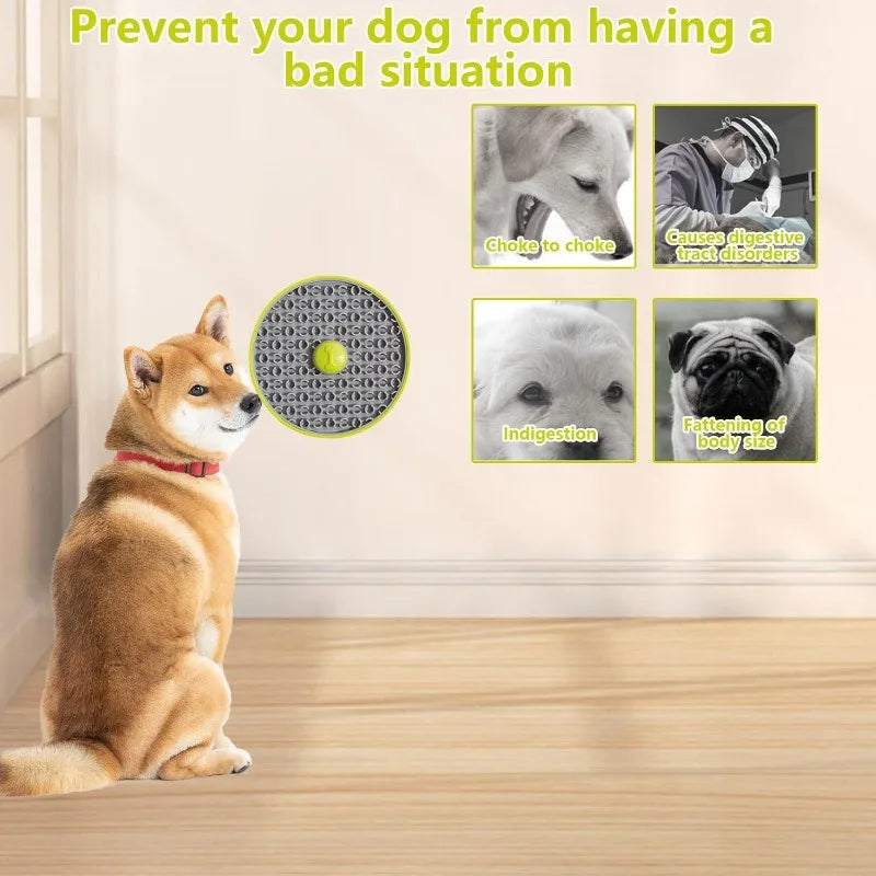 🐶 Dogs Slow Feeder Lick Mat – Suction Cup Hanging Pet Anxiety Relief Food Plate