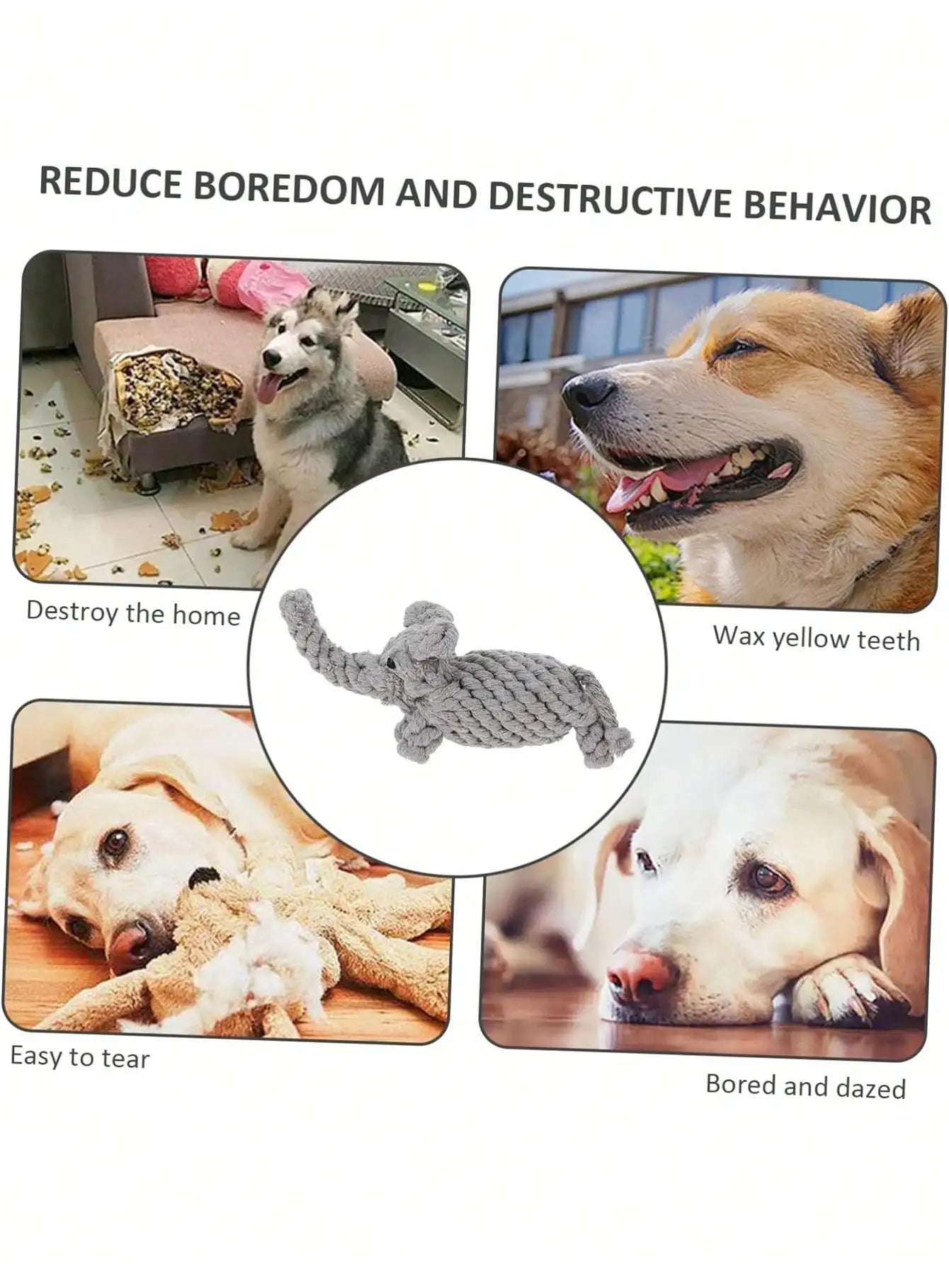 Hand-Woven Cotton Rope Animal Toy – Durable Knot Chew Toy for Small & Medium Dogs