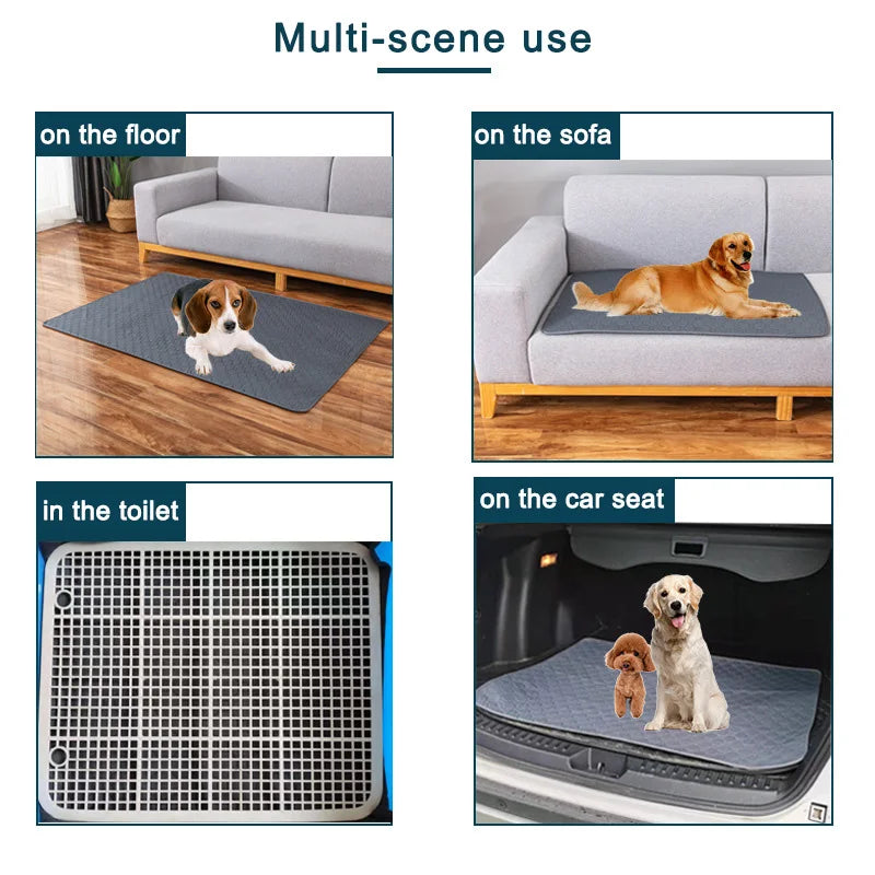 Reusable Dog Pee Pad Blanket – Washable Absorbent Puppy Training Pad & Pet Bed Urine Mat for Car Seat Protection