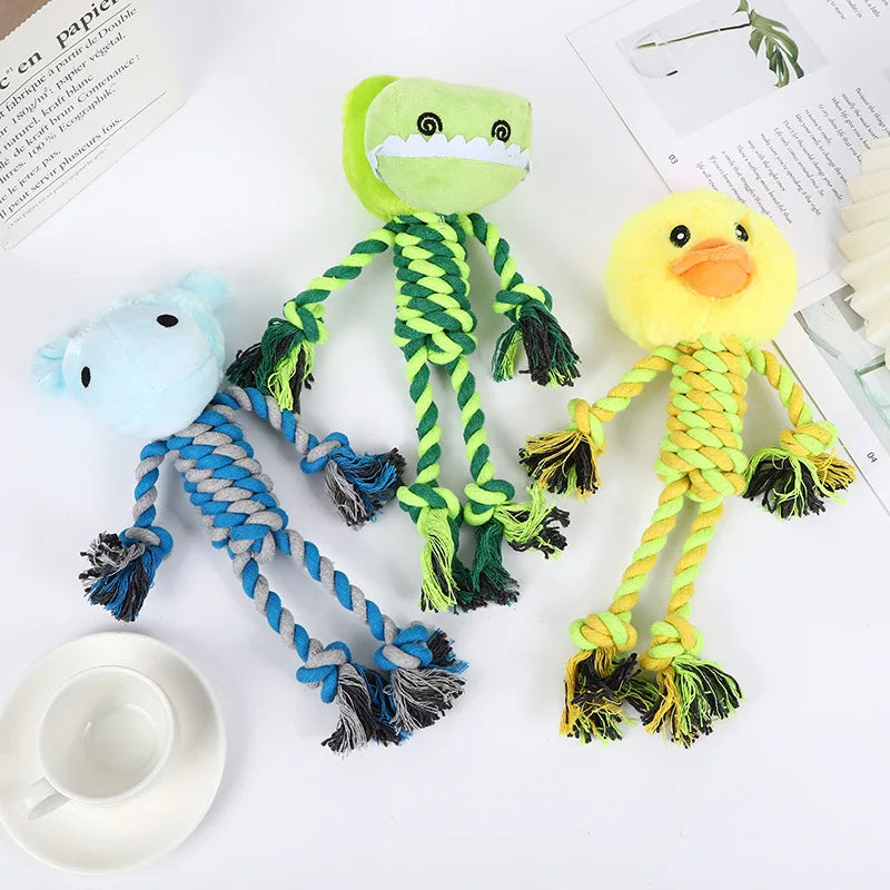 Animal-Shaped Dog Cotton Rope Chew Toys – Bite Resistant Teething Toy for Puppies & Dogs