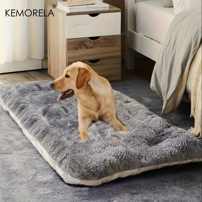 KEMORELA Extra Large Plush Dog Bed – Super Soft Thick Crate Mat for Small, Medium & Large Dogs