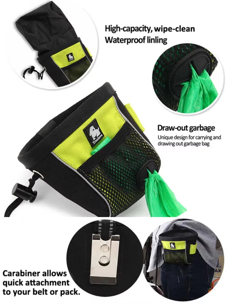 Truelove Pet Treat Training Bag – Waterproof, High Capacity Snack Pouch with Drawstring & Waste Bag Dispenser for Outdoor Use (TLT2051)