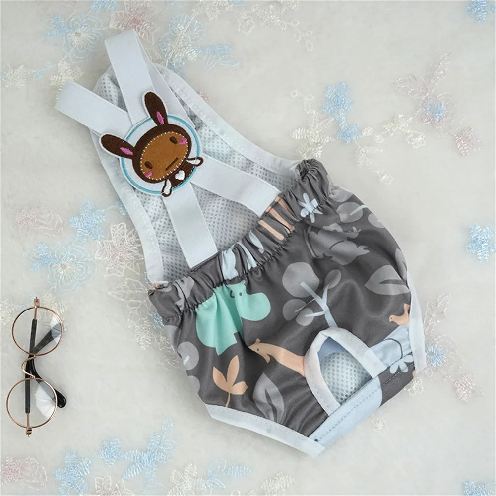 Cartoon Print Female Dog Diaper Shorts – Cute Puppy Physiological Pants