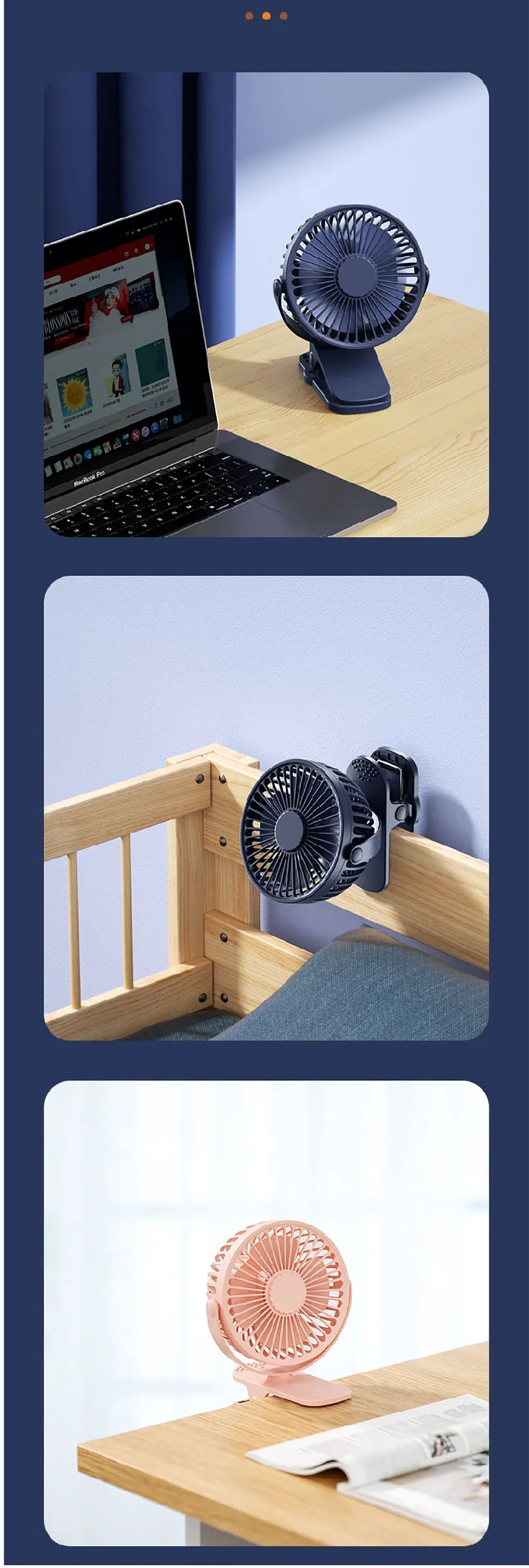 🌀 Xiaomi USB Handheld Clip Fan – Portable Rechargeable Mini Fan for Students & Travel