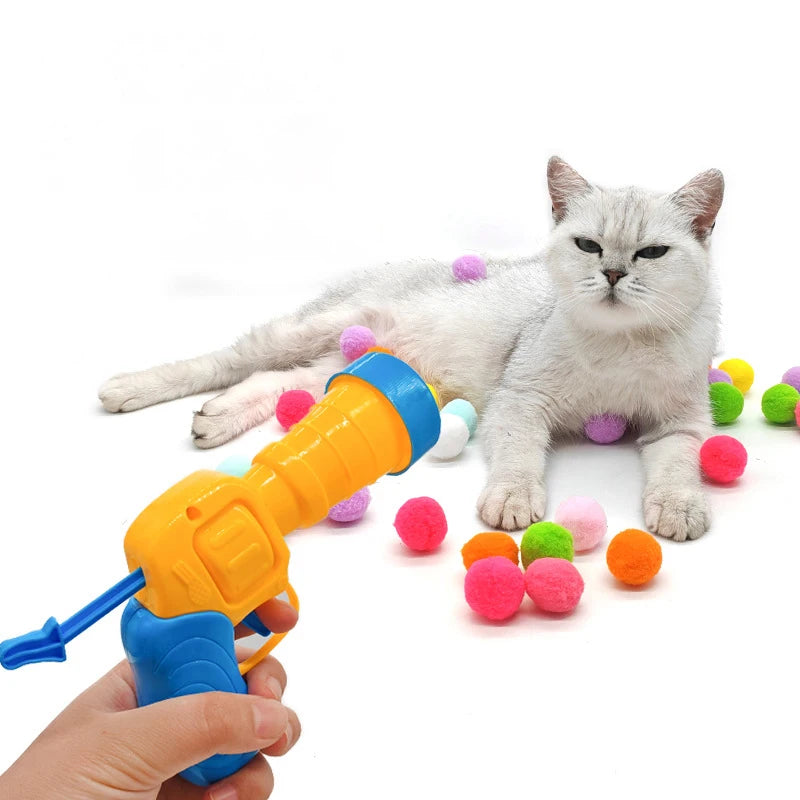 🎯 Cat Plush Ball Shooting Gun – Mini Silent Launcher Toy for Interactive Play & Stress Relief