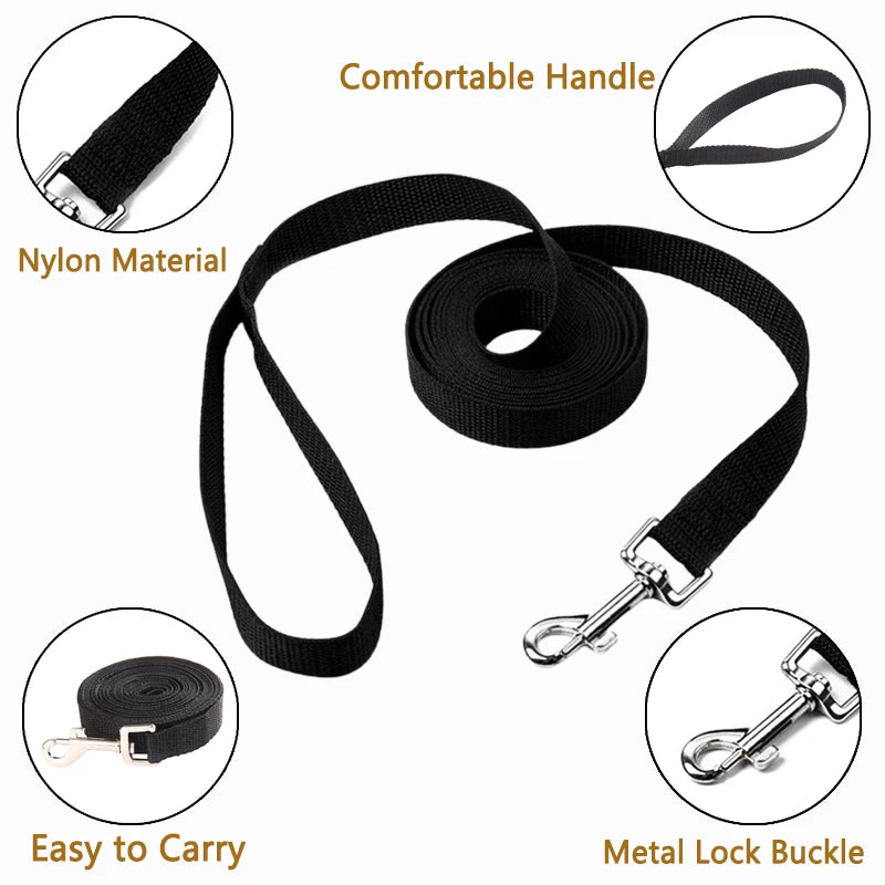 Long Strong Nylon Dog Leash – 10m,15m,20m Training Lead for All Dogs