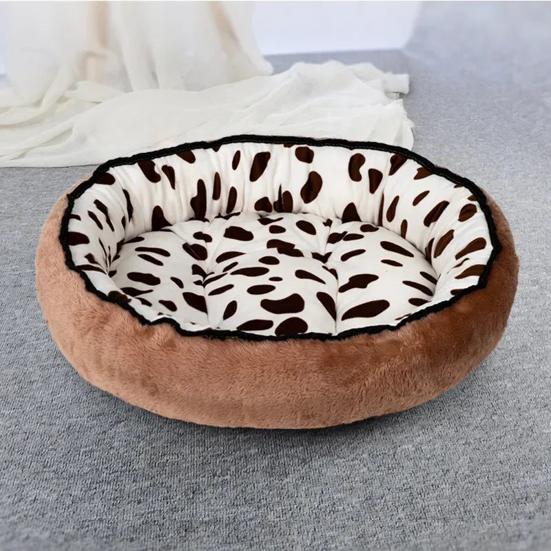 Double-Sided Soft Cotton Dog Bed – Washable Warm Cushion Basket for Small & Medium Dogs