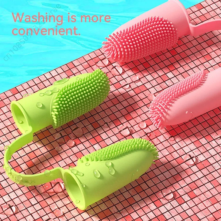 Double Finger Pet Toothbrush – Soft TPR Dental Care Tool 🐾🪥
