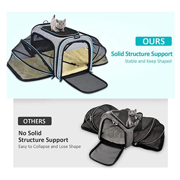 Pet Carrier Backpack – Portable Foldable Cat & Dog Travel Bag, Breathable Pet Transport Carrier for Outdoor Trips