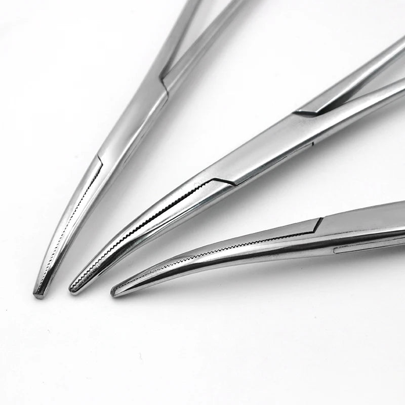 Stainless Steel Hemostatic Clamp Forceps – 18cm/16cm/14cm Straight & Curved Tips Surgical Tools