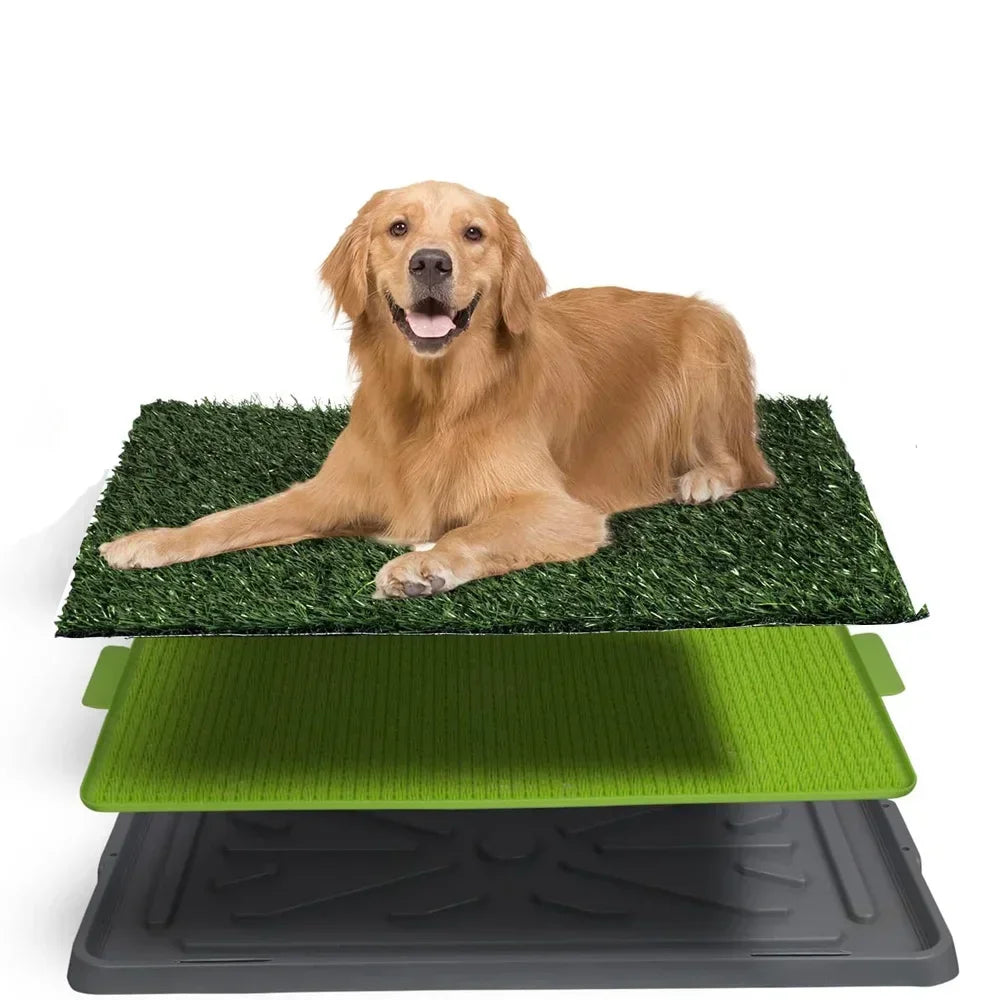 Artificial Grass Dog Potty Pad – Large Removable Pet Toilet with Anti-Splash Tray for Indoor Puppy Training