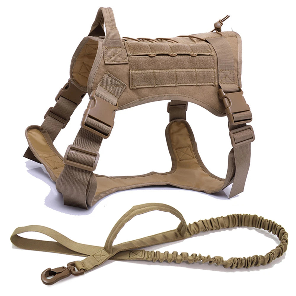 Tactical Dog Harness, Leash & Collar Set – Adjustable Military Pet Vest for Medium & Large Dogs