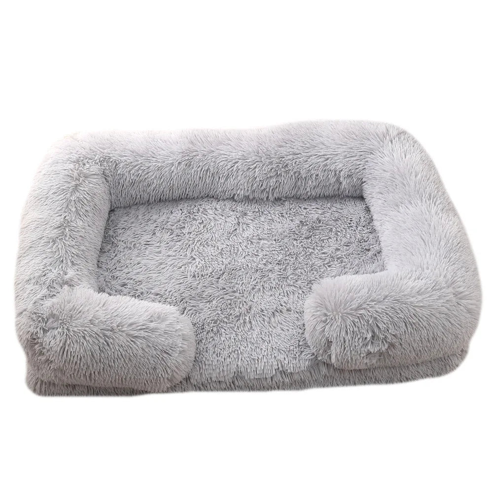 Half Surround Dog Bed Soft Square Pet Cat Sofa Full Filling Medium Pet Dog Kennel Plush Cat Cushion House