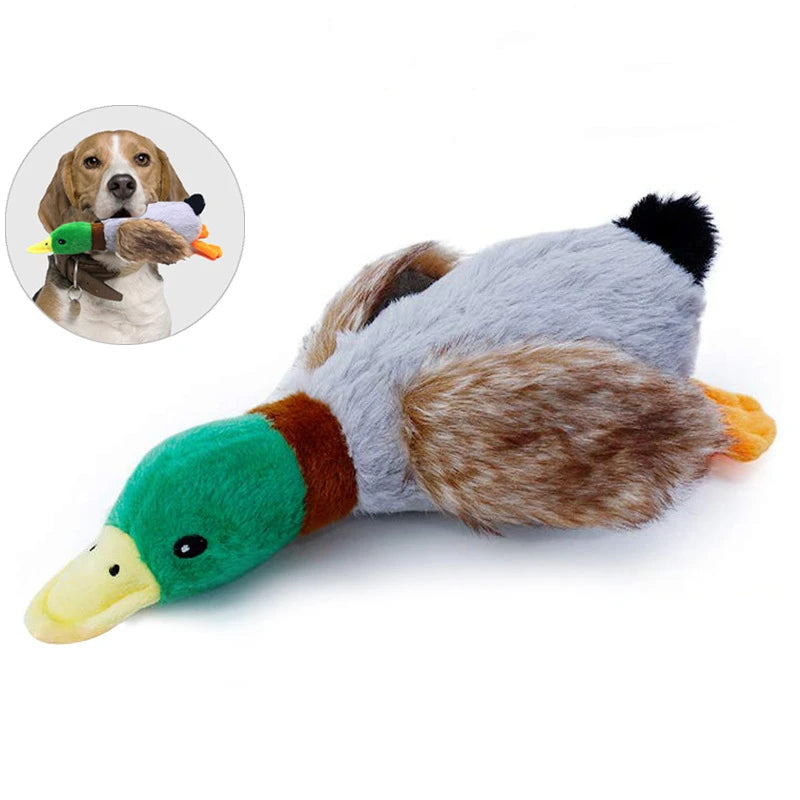 Plush Duck Squeaky Dog Toy – Chew Rope Toy for Teeth Cleaning & Play