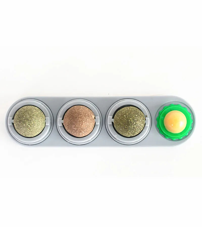 Catnip Silvervine Balls – Edible Wall Chew Toys for Dental & Energy Boost