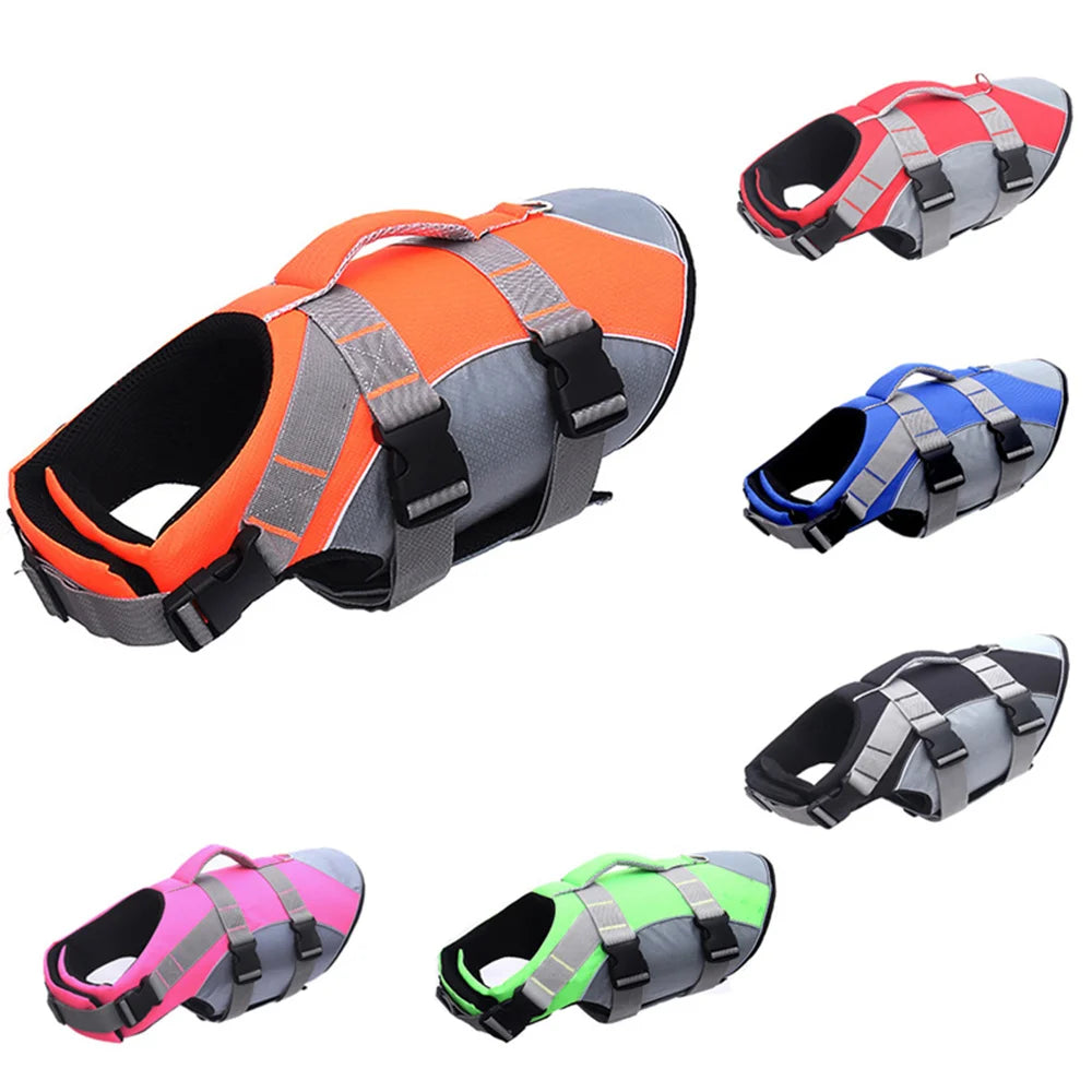 🐶 Dog Life Jacket with Handle & Pull Ring – Summer Safety Swimsuit for Small & Medium Dogs