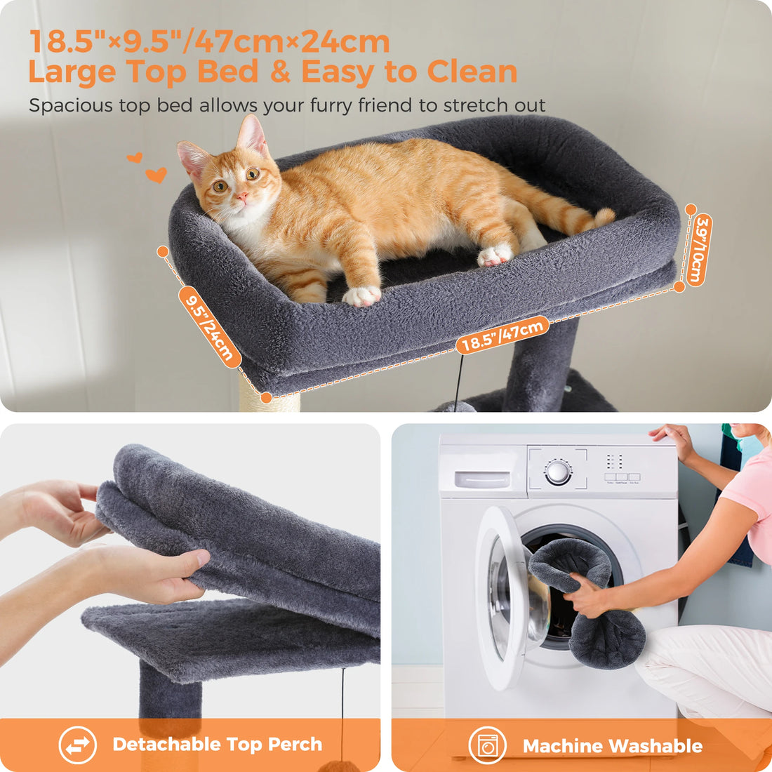 🐾 Cat Tree Tower Condo – Plush Perch, Hammock & Sisal Scratching Posts