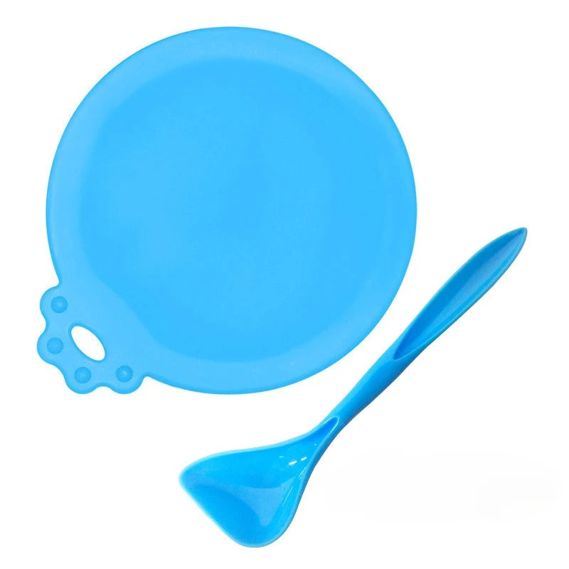 2pcs Reusable Pet Food Can Covers with Spoon – Silicone Lid Seal 🐾🥫