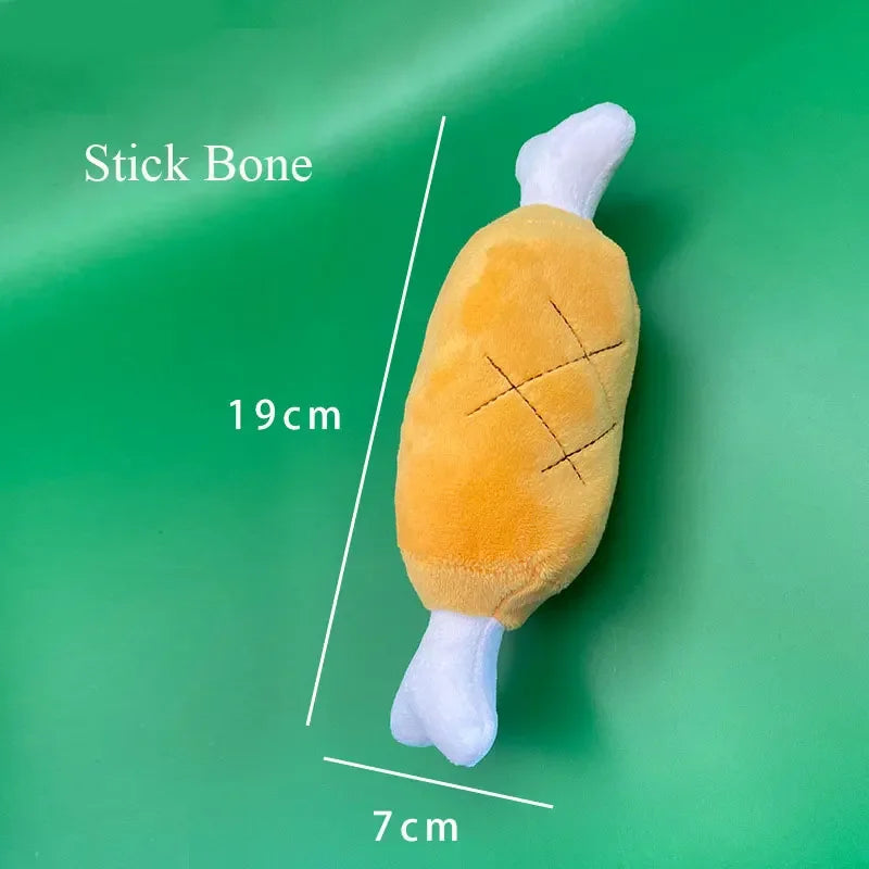 🧸 Plush Dog Toys – Squeaky Soft Pet Chew Toys (Ice Cream, Fries, Hamburger)