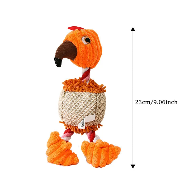 Plush Bird Dog Toy – Squeaky Rope Chew & Interactive Play 🐦🐾