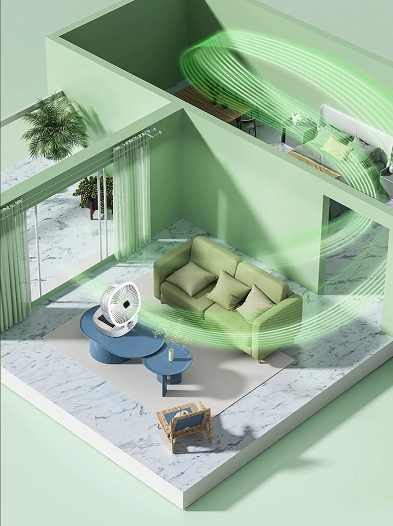 Outdoor Solar Camping Fan – 5 Speeds, LED Light, USB Rechargeable & Power Bank Function, Quiet Portable Electric Fan