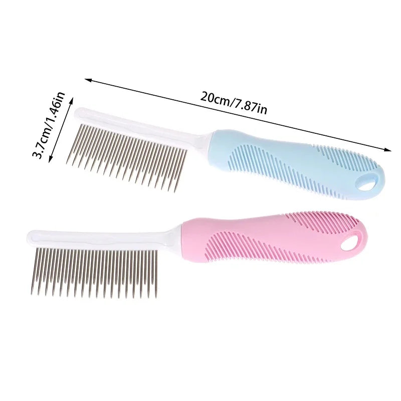 Poodle Detangling Pet Comb with Long & Short Stainless Steel Teeth