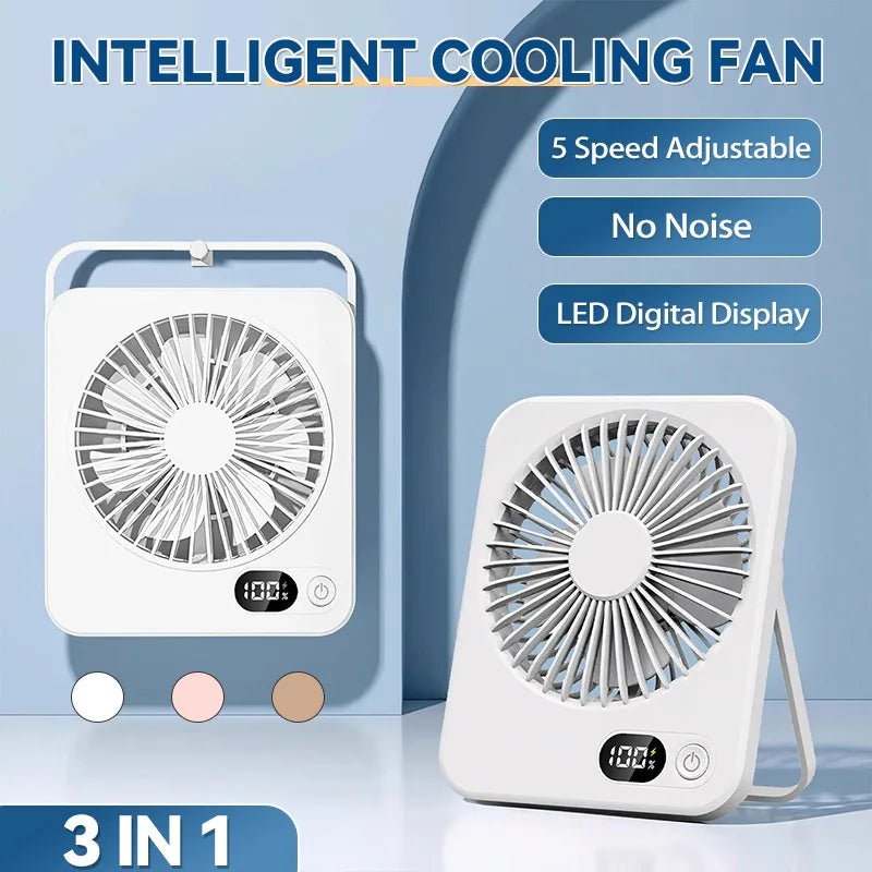 🌀 Mini Portable Folding USB Charging Power Bank Fan – Handheld & Desk Multi-Function Fan for Sports & Summer Cooling