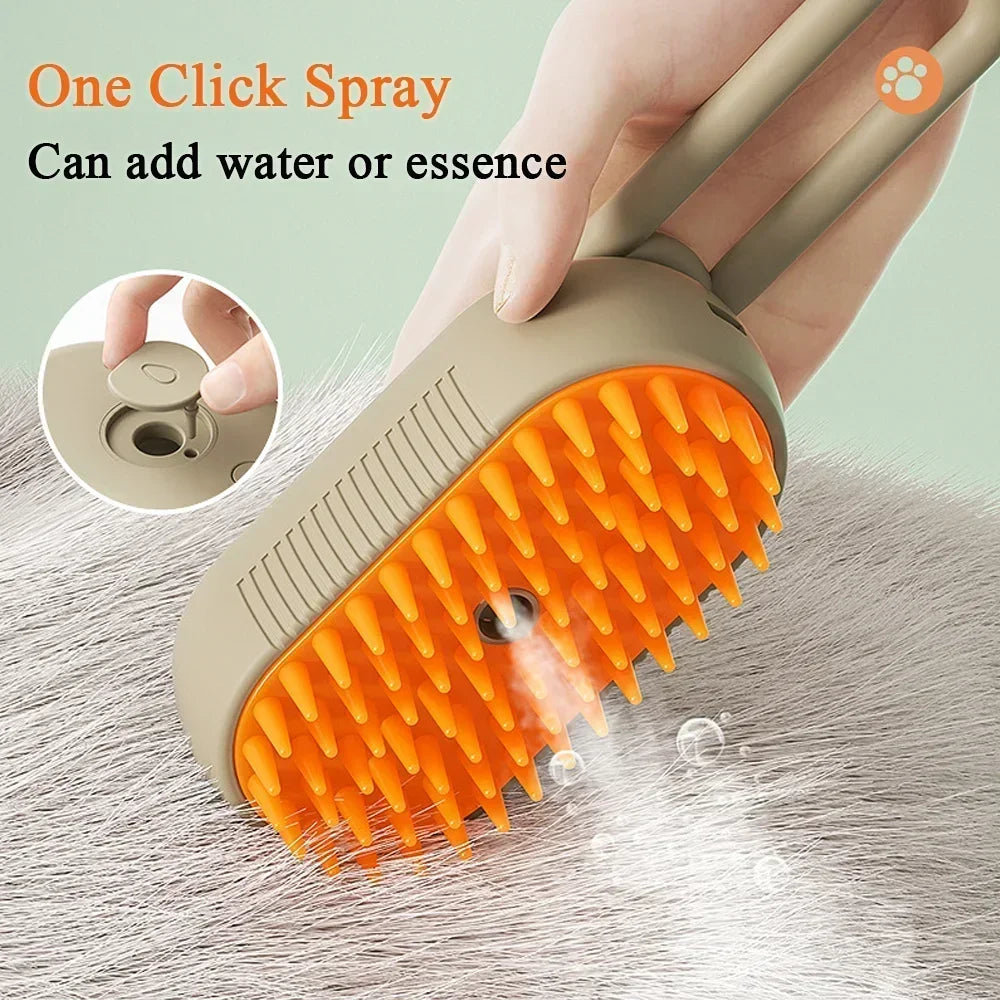 🐱 Spray Cat Brush 3-in-1 – Steamy Electric Dog & Cat Grooming Comb with Hair Removal & Massage