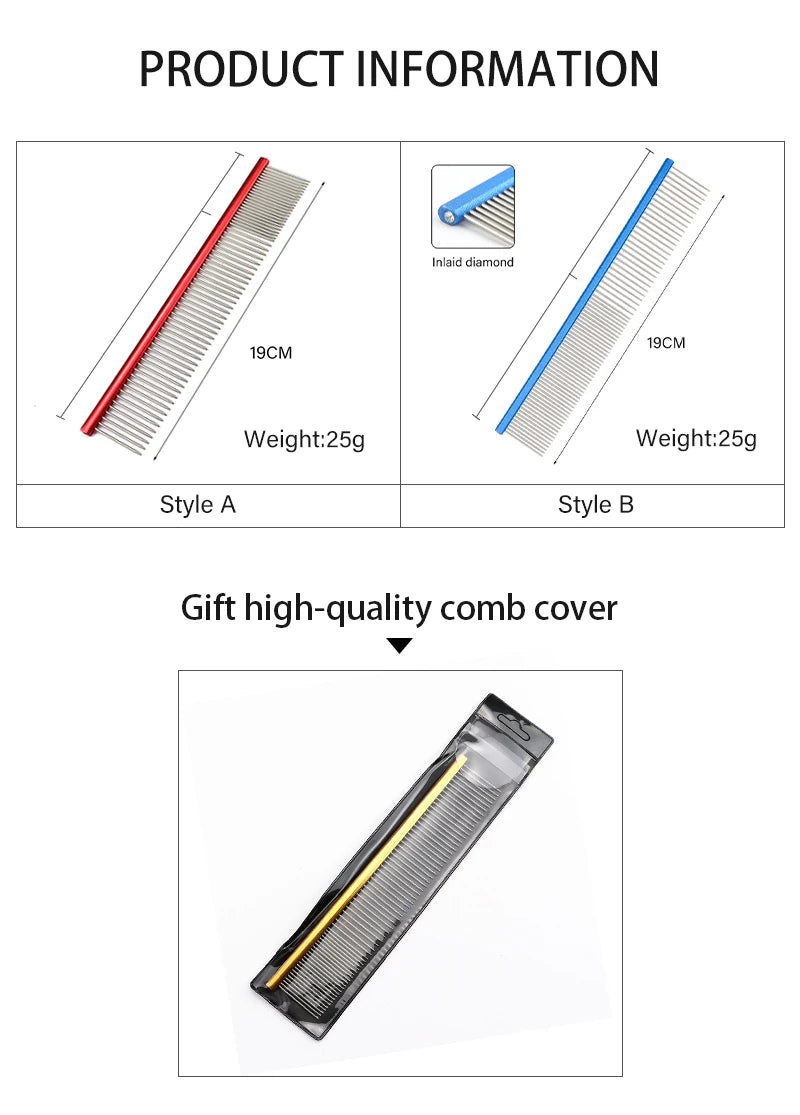 Light Aluminum Pet Grooming Comb – 6 Colors Available