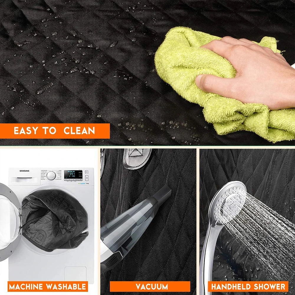 Waterproof Dog Car Seat Cover for Back Seat – Hammock Style with Mesh Window, Non-Slip, Scratch-Resistant, Universal Fit