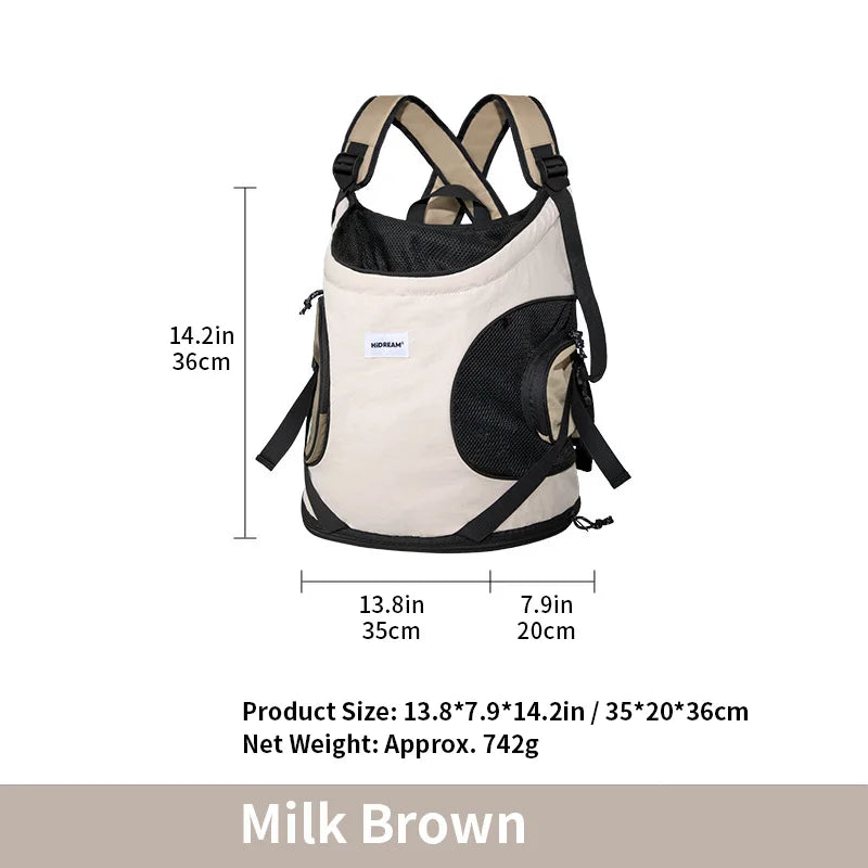 Pet Chest Backpack – Front Carrying Tote for Dogs & Cats, Breathable Outdoor Shoulder Bag, Portable Pet Travel Carrier