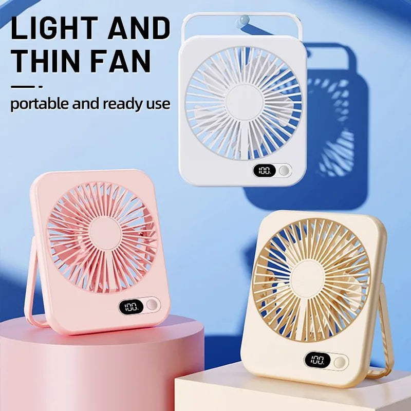 🌀 Mini Portable Folding USB Charging Power Bank Fan – Handheld & Desk Multi-Function Fan for Sports & Summer Cooling