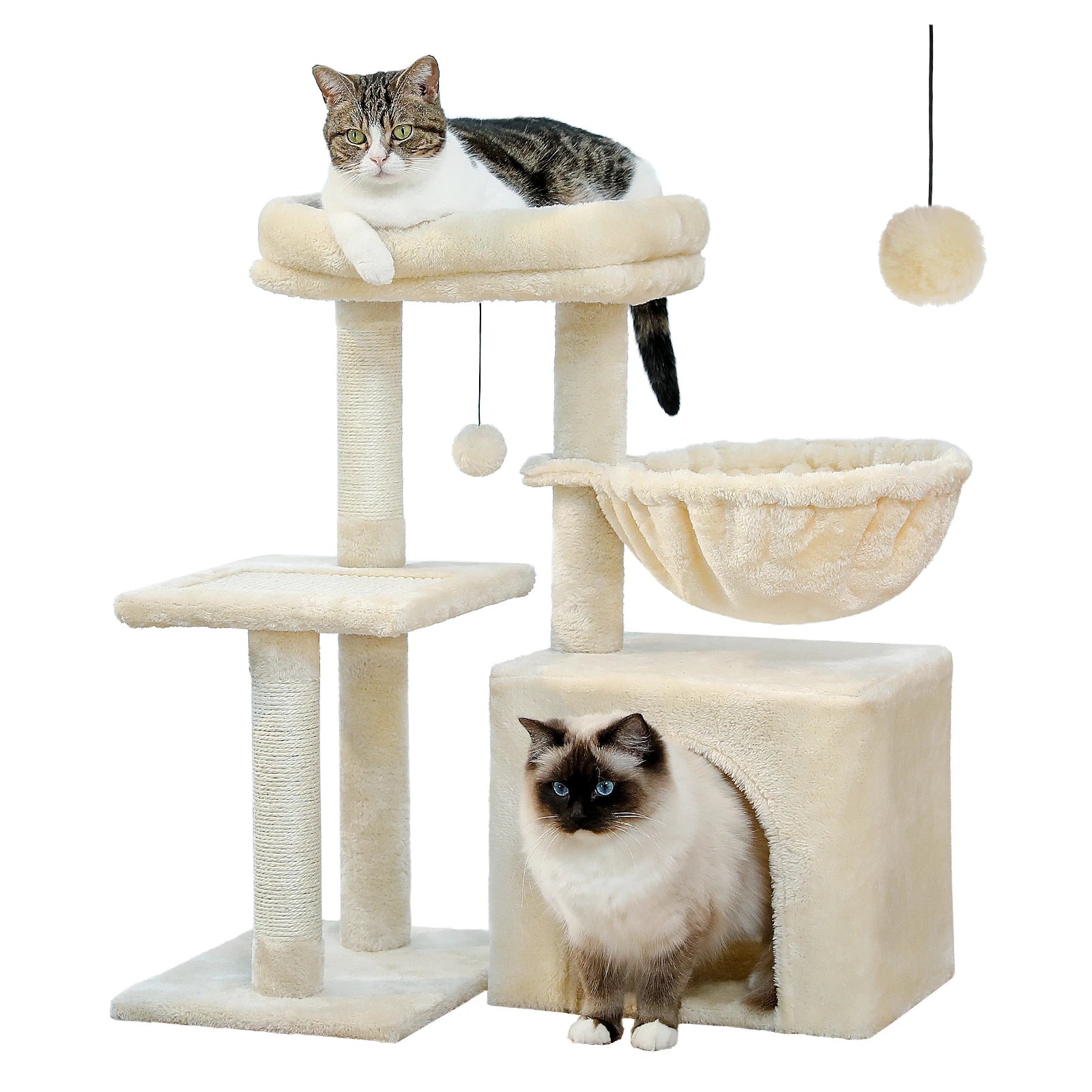 Cat Tree Tower – Scratching Posts, Hammock & Perch