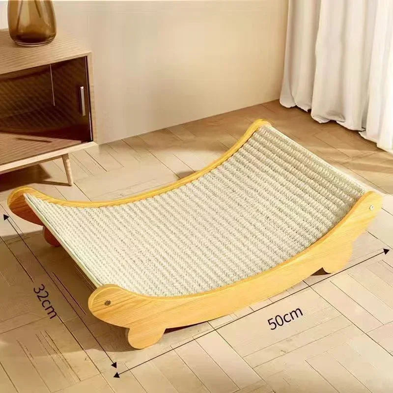 🐱 Wooden Cat Scratching Pad – Multifunction Cat Bed & Scratch Board
