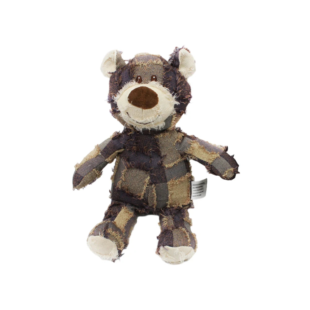 Bear-Shaped Companion Chew Toy – Indestructible Squeaky Plush for Small & Large Dogs