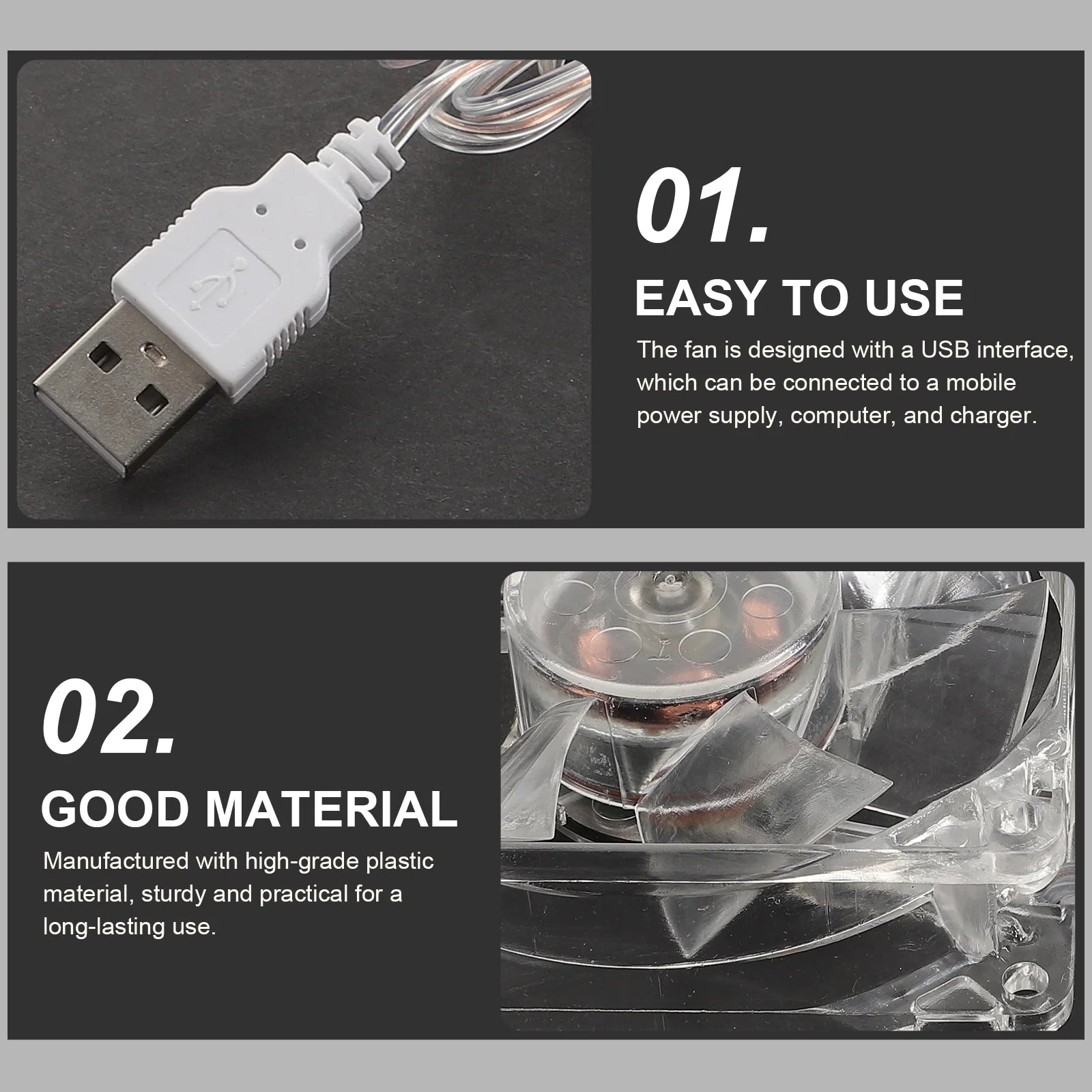 USB Cooling Fan for Hamster Cage – Portable Transparent Fan for Small Pet Enclosures