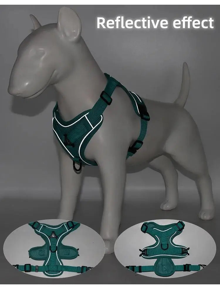 🐾 No Pull Dog Harness & Leash Set – Adjustable Reflective Vest for Small Dogs & Cats