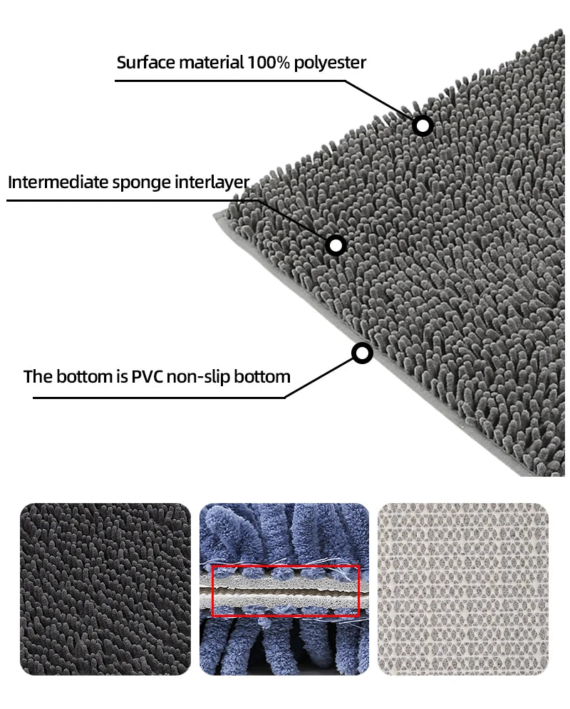 Chenille Plush Pet Mat – Soft Absorbent Dog & Cat Bed Pad, Cozy Seat Cushion for Crates, Bathroom & Pet Lounging