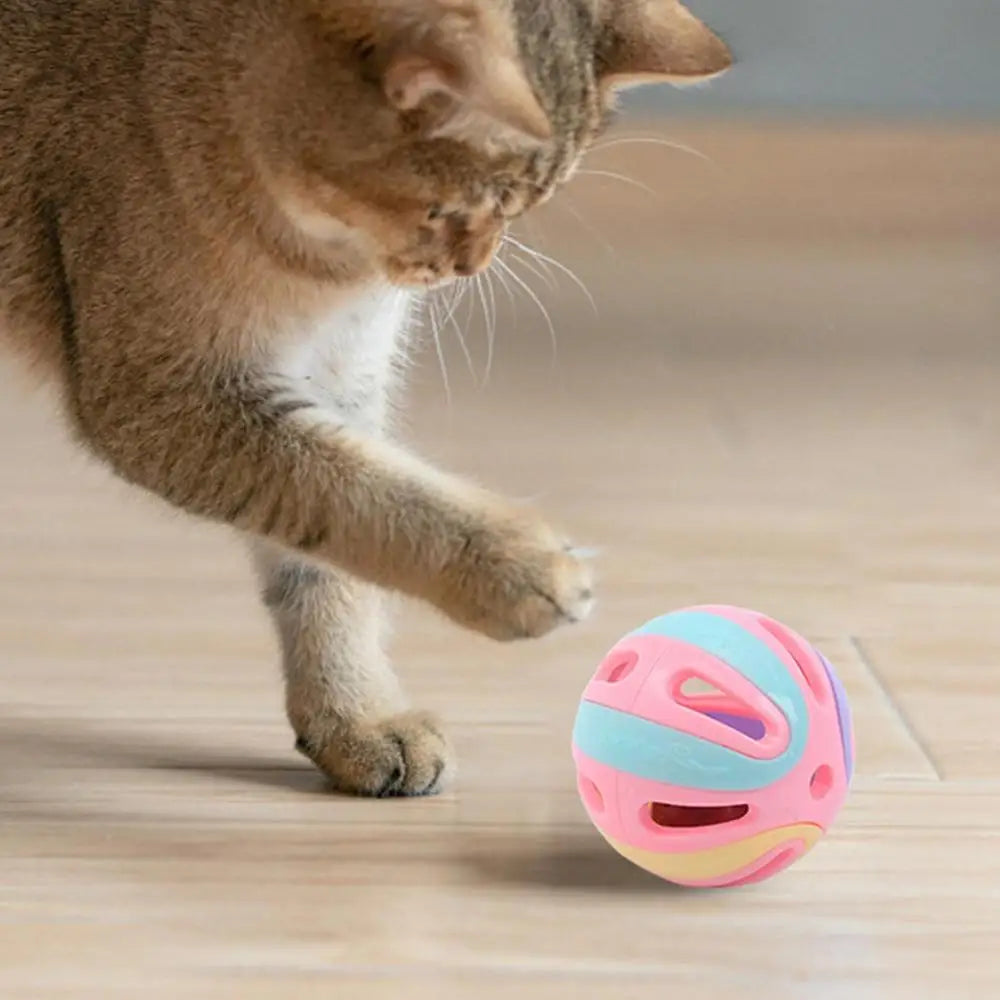 Cat Jingle Ball Toy with Bell – Interactive Hollow Pounce & Chase Toy for Kittens