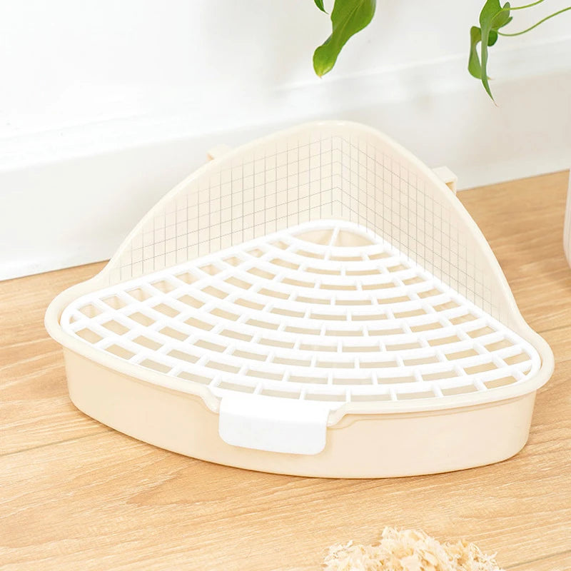 Corner Rabbit Litter Pan – Small Animal Potty Trainer for Bunnies, Ferrets, Hamsters, Guinea Pigs & More