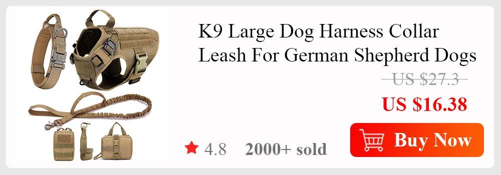 🎖️ 3Pcs Dog Tactical Molle Pouch Set – Military Training Bags for Harness & Belt Attachment