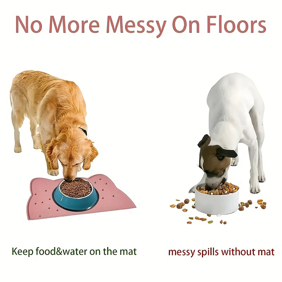 Waterproof Silicone Pet Feeding Mat – Non-Stick Food & Water Tray Placemat for Dogs & Cats